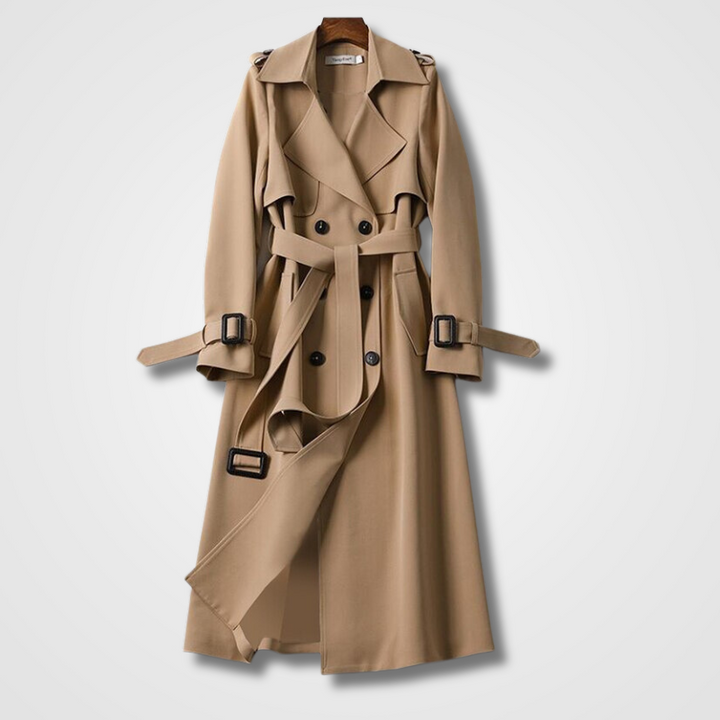 Josune | Gelaagde Dubbelgeknoopte Trenchcoat