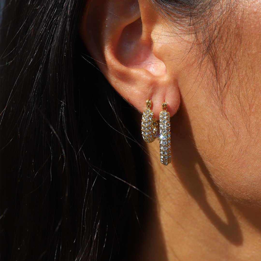 Arya | Dames Oorbellen met Zirconia en Hoepelvorm