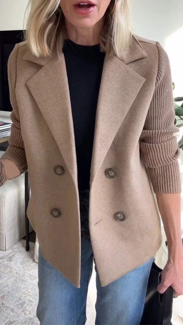 Lenora | Premium Chic Gebreide Mouwen Blazer