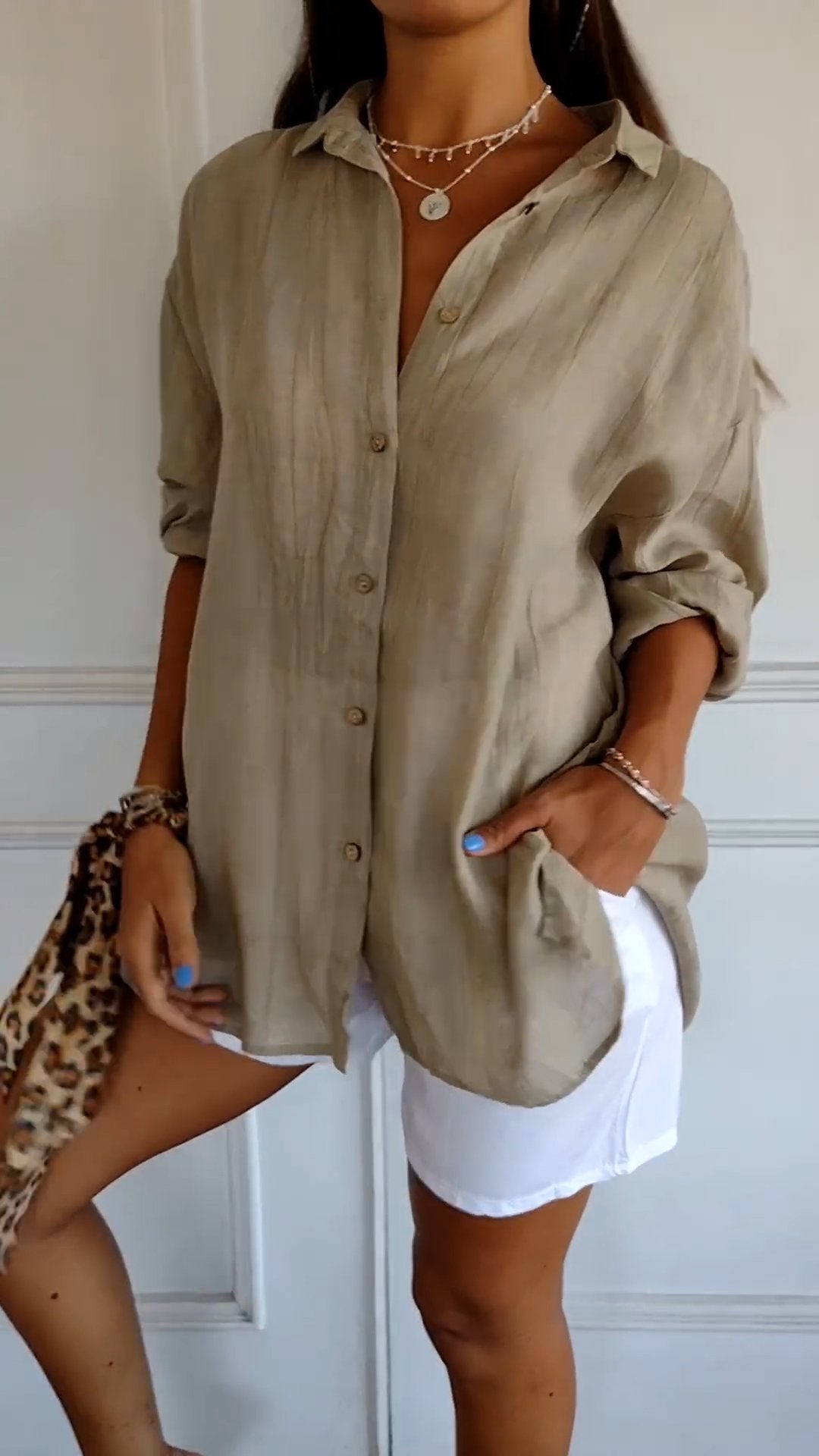 Catherine | Dames blouse met kraag borstzak