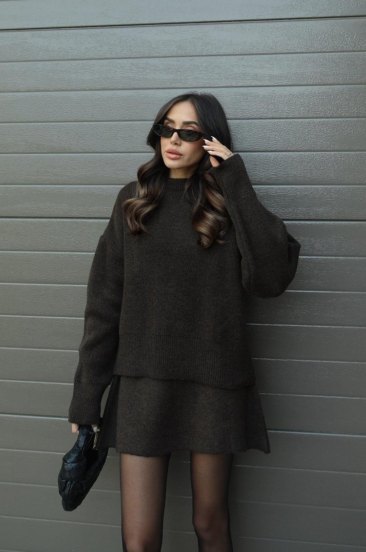Noor | Dames tweedelige set met rok trui