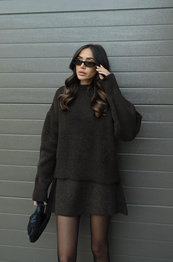 Noor | Dames tweedelige set met rok trui