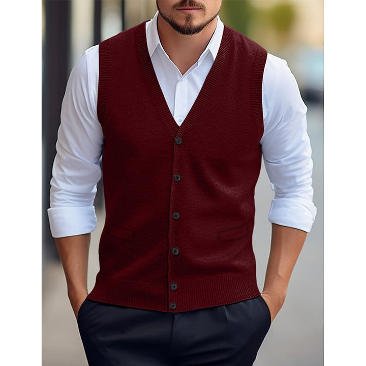 Leonard | Knop V-Hals Sweater Vest