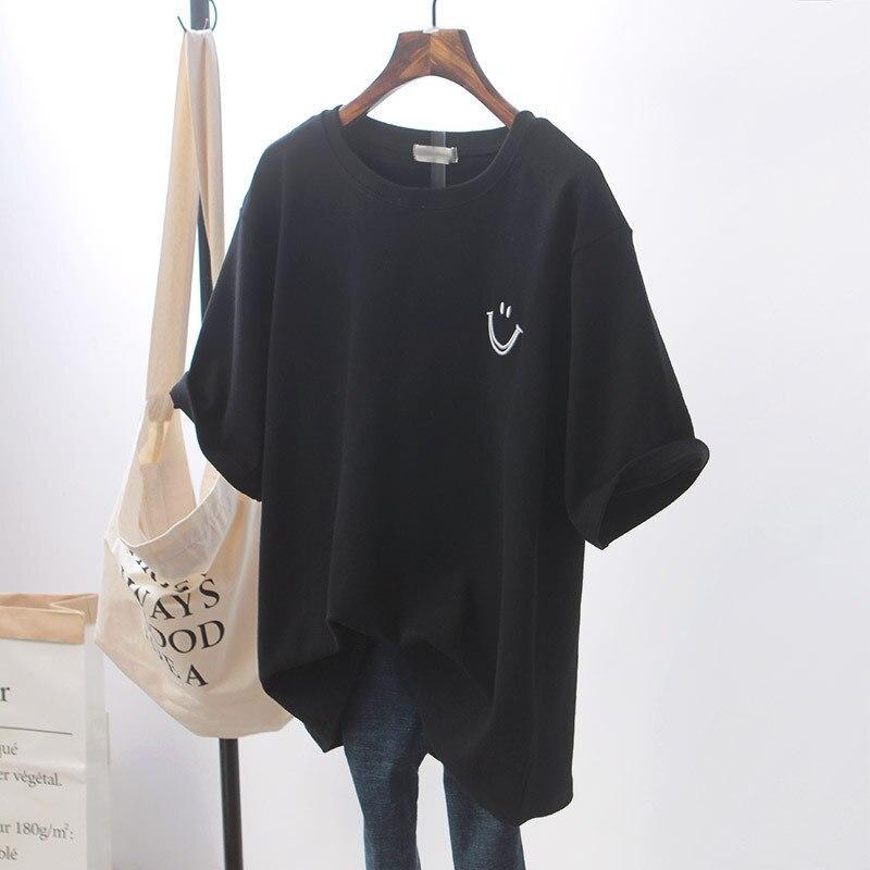 Adriana | Dames T-shirt met smiley print oversized model