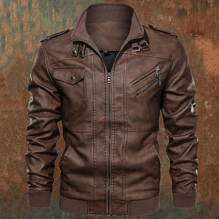 Franklin | Robuuste Staande Kraag Bikerjas