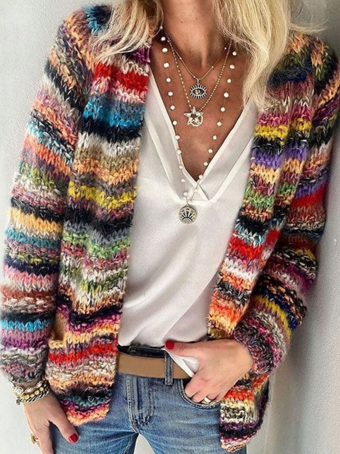 Lola | Gebreid kleurrijk vest voor dames