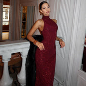 Antonella | Pailletten Maxi Jurk Rood – Elegant & Feestelijk
