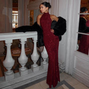 Antonella | Pailletten Maxi Jurk Rood – Elegant & Feestelijk