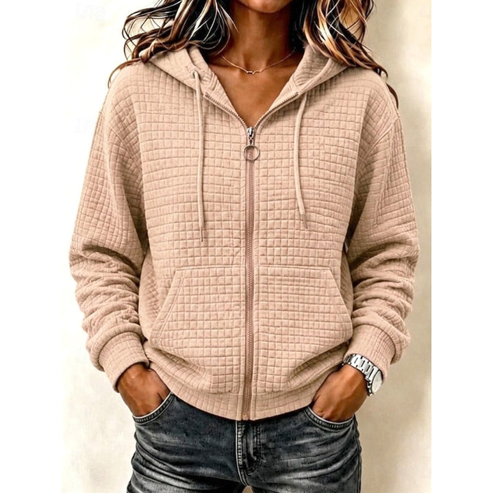 Kathryn | Getextureerde Zip-Up Hoodie