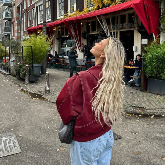Nia | Dames Jas met Oversized Pasvorm en Ritssluiting