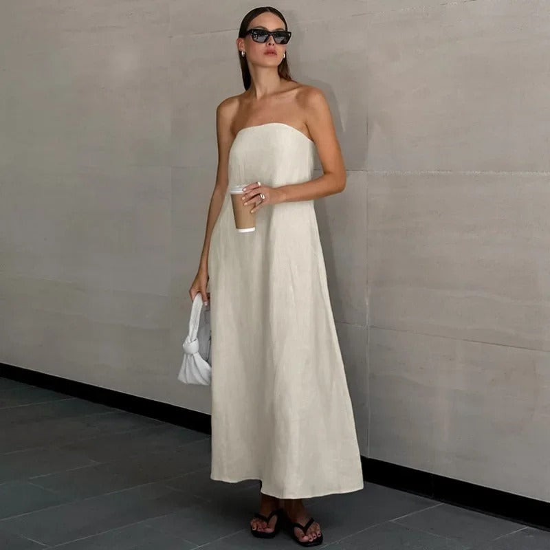 Mara | Dames jurk met strapless maxi