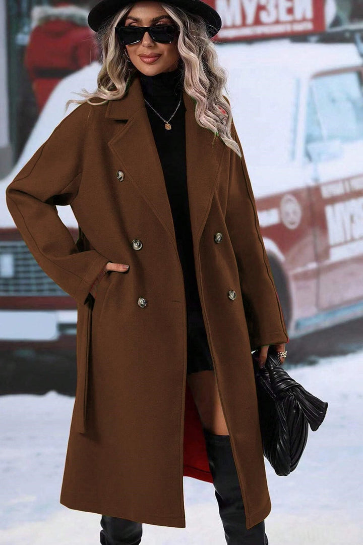 Maja | Gestructureerde Gelaagde Trench Coat met Ceintuur