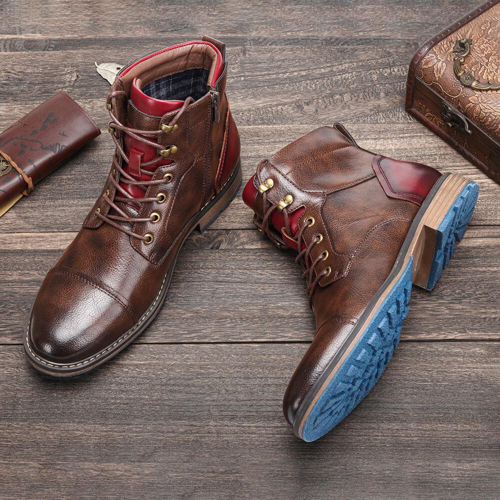 Heren Dress Boots Met Vetersluiting & Rits