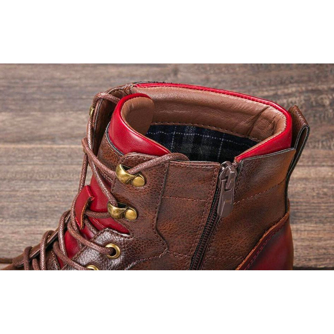 Heren Dress Boots Met Vetersluiting & Rits