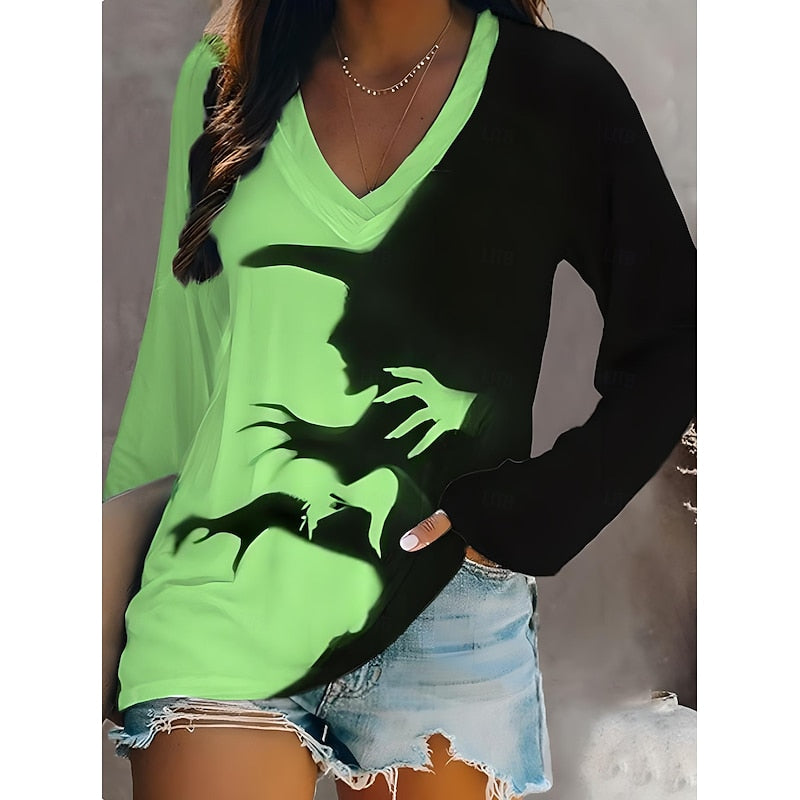 Odessa | Halloween Graphic V-Hals Top