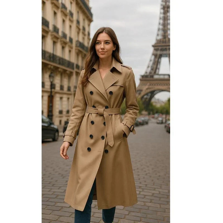Nia | Geknoopte Dubbelgeknoopte Moderne Trenchcoat