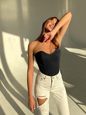 Shaana | Satinlook Strapless Corset Top
