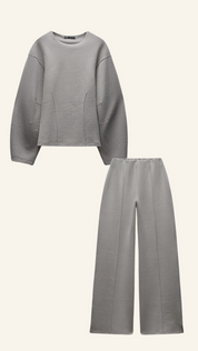 Elina | Chique Dames Lounge Set – Oversized Top & Wijde Broek
