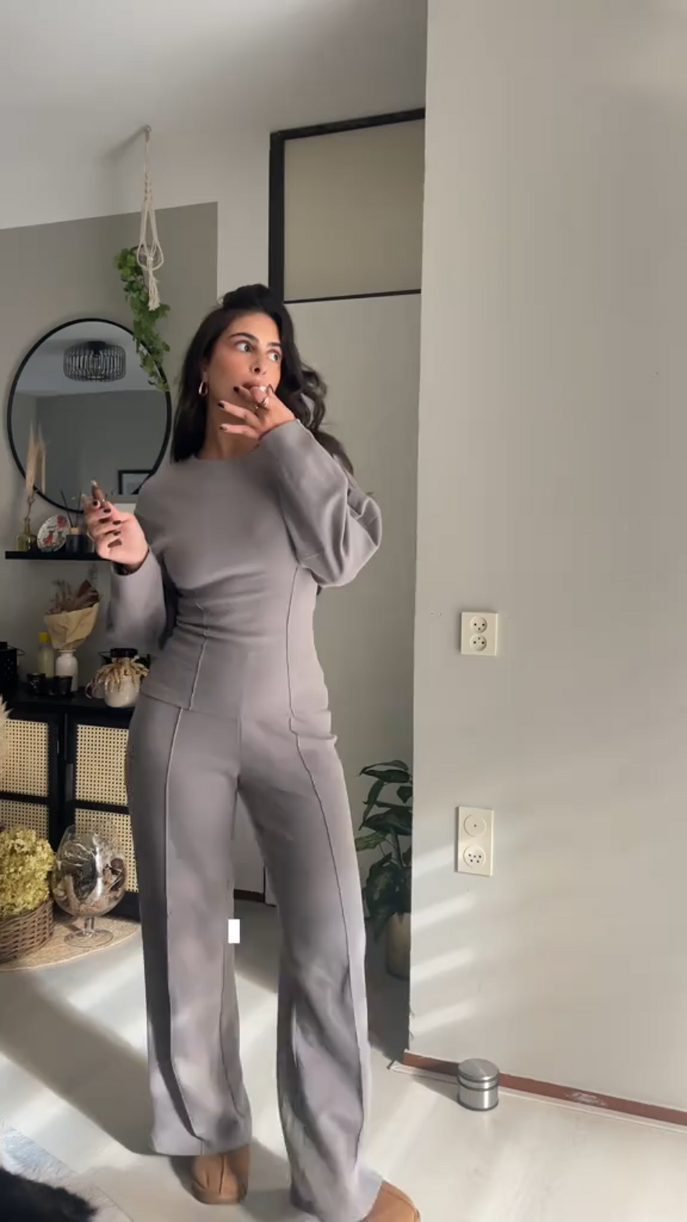 Marjolein | Dames set met trui wijde pijpen