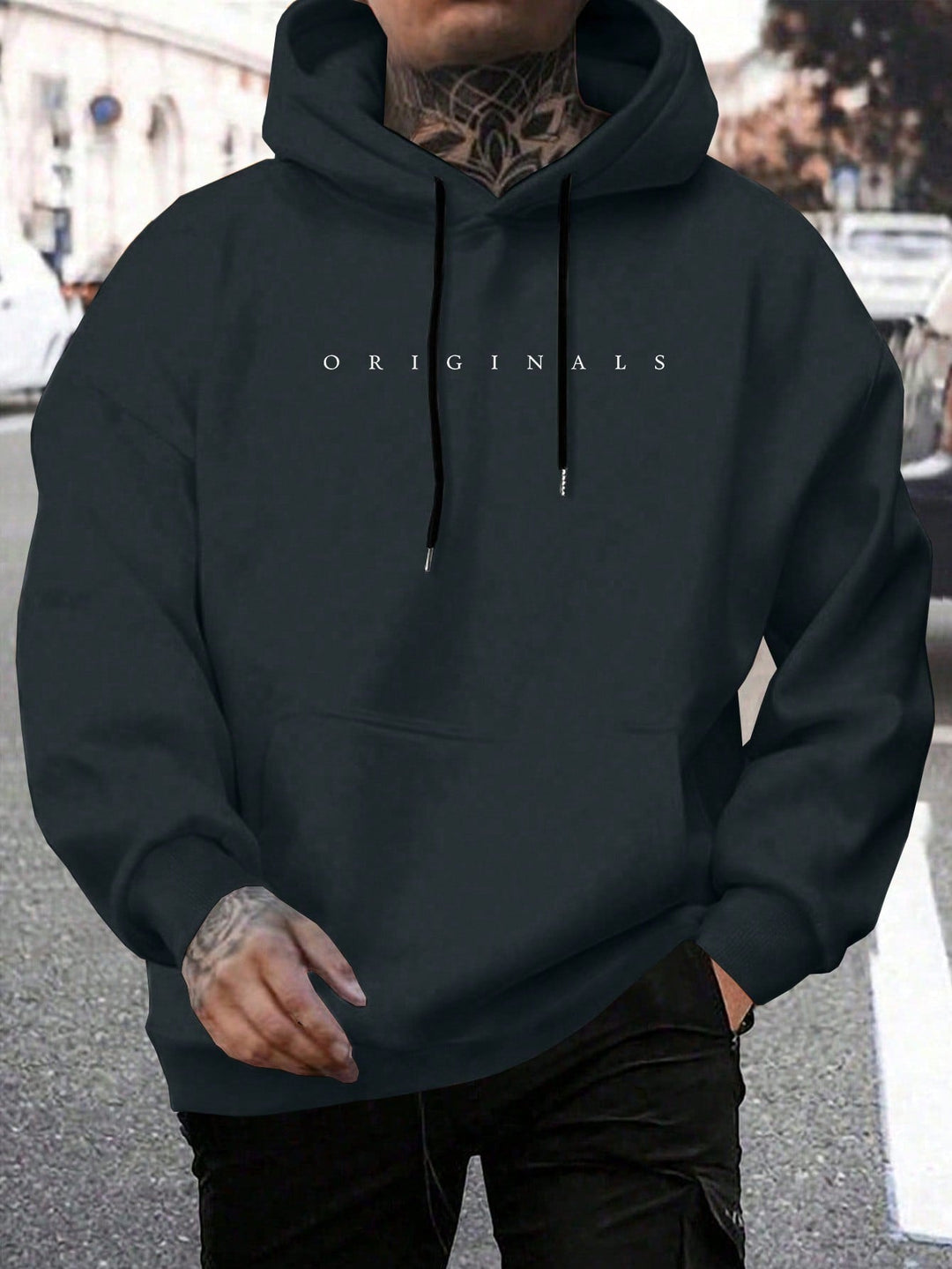 Abel | Heren hoodie met trekkoorden en buidelzak