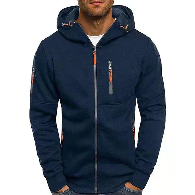 Theodore | Herenhoodie met ritssluiting en ritszakken