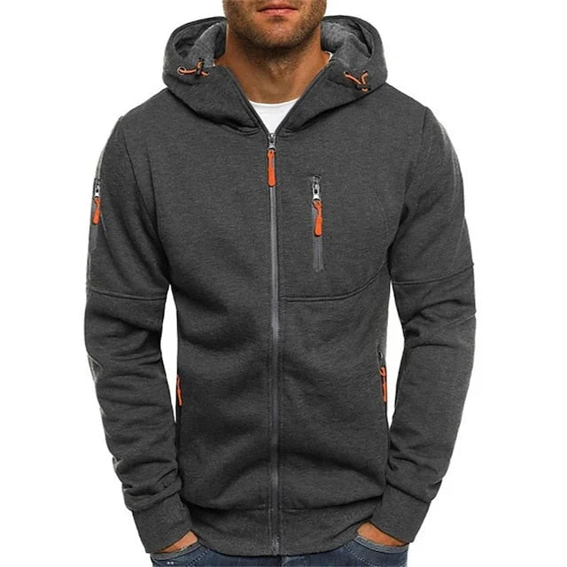 Theodore | Herenhoodie met ritssluiting en ritszakken