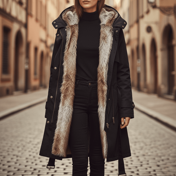 Dames Winter Parka met Faux Bont Voering
