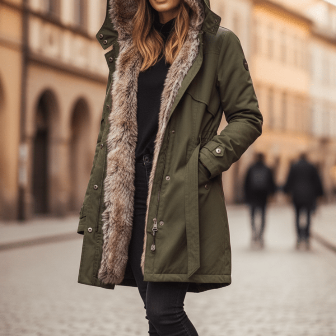 Dames Winter Parka met Faux Bont Voering