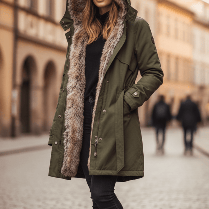 Dames Winter Parka met Faux Bont Voering