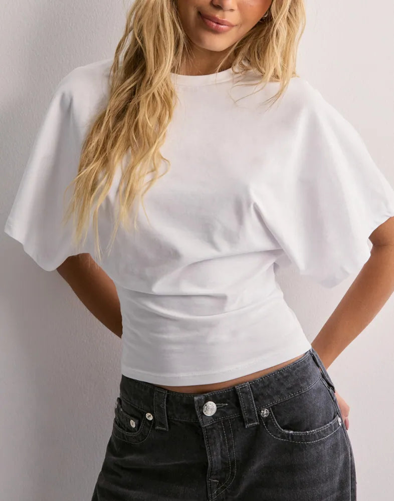 Magnolia | Dames top with wijde mouwen en taille