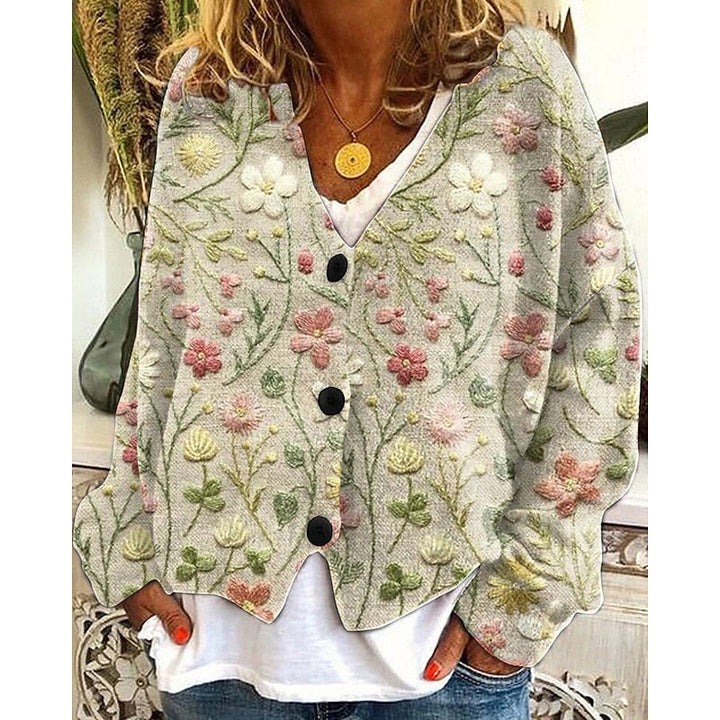 Hazel | Bloemige Open-Front Cardigan