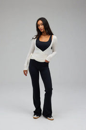 Loura | Lange Mouwen Yoga Wikkelblouse Wit