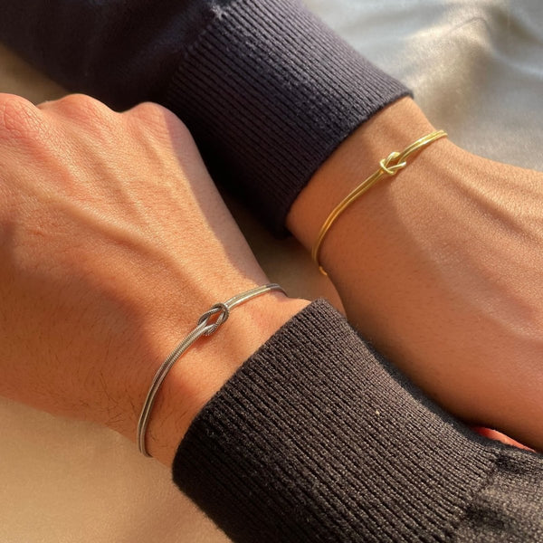 Annalise | Dames armband met knoop verbinding dubbele band