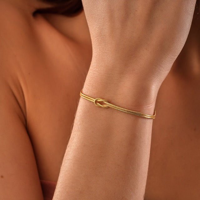 Annalise | Dames armband met knoop verbinding dubbele band