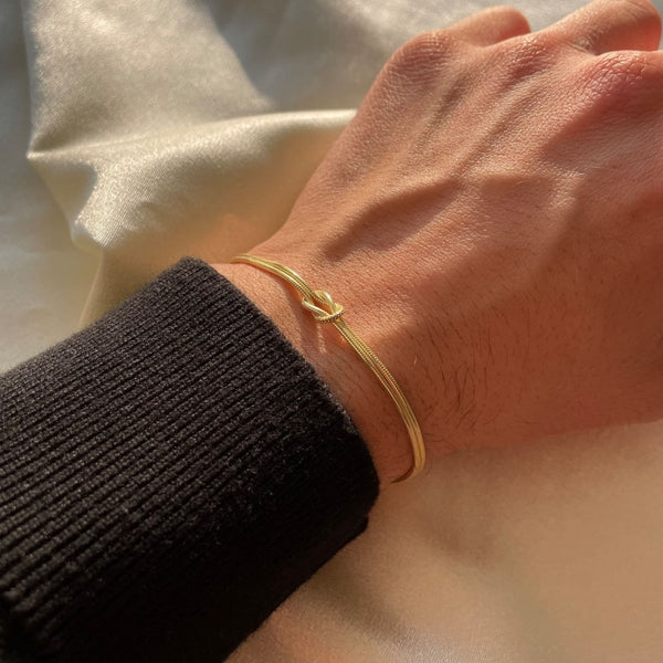 Annalise | Dames armband met knoop verbinding dubbele band