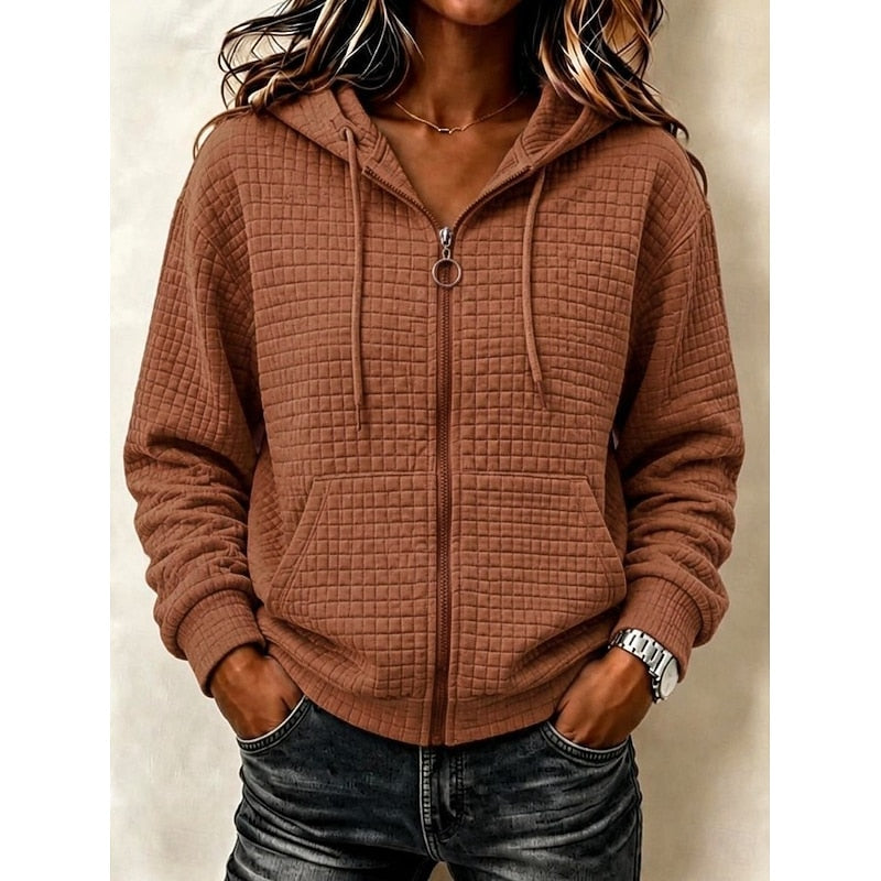 Kathryn | Getextureerde Zip-Up Hoodie