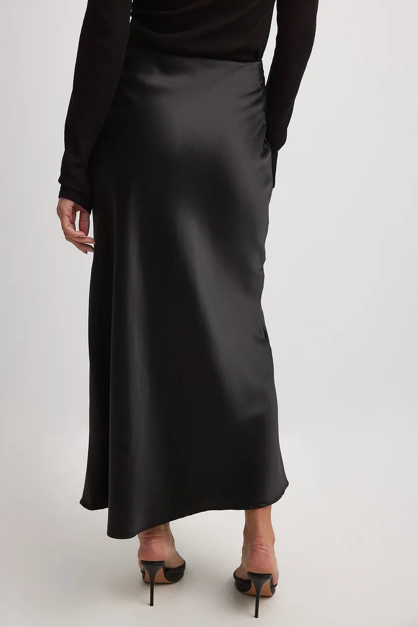 Evelia | Satijnen Maxi Rok A-Lijn voor Dames - Glanzend, Elegante en Lang