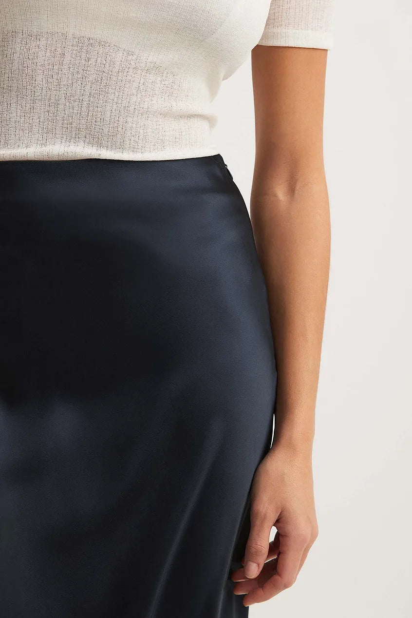 Eline | Dames midi rok hoge taille rechte pasvorm