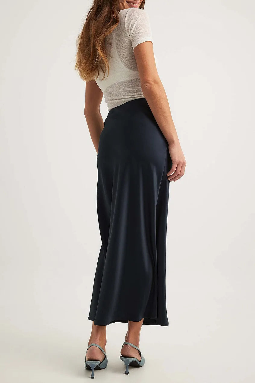 Eline | Dames midi rok hoge taille rechte pasvorm