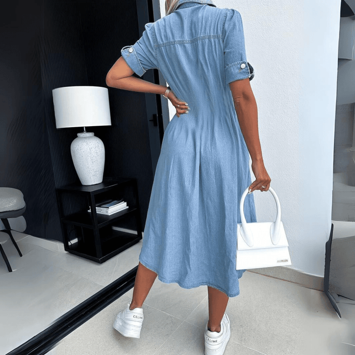 Emma | Women Jurk met Kraag Knopen Sluiting