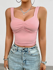 Severina | Katoenen Slim Fit Tanktop met Twistdetail