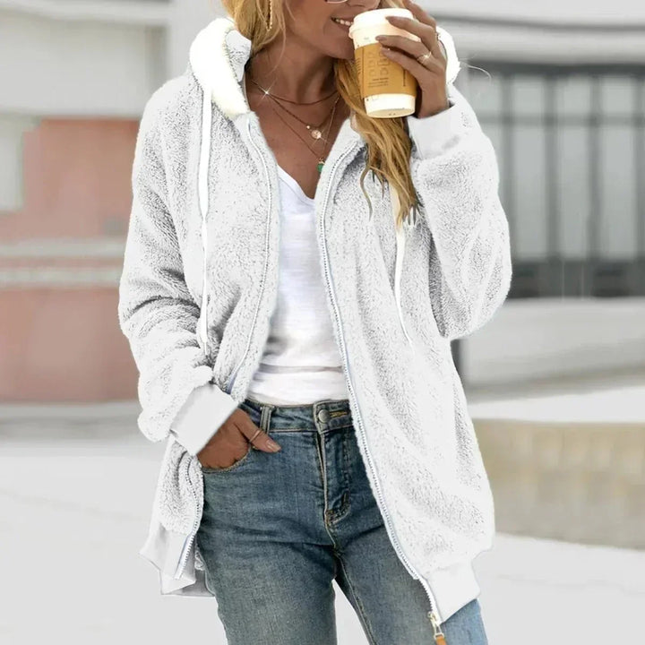 Dames Sherpa Hooded Zip-Up Jast