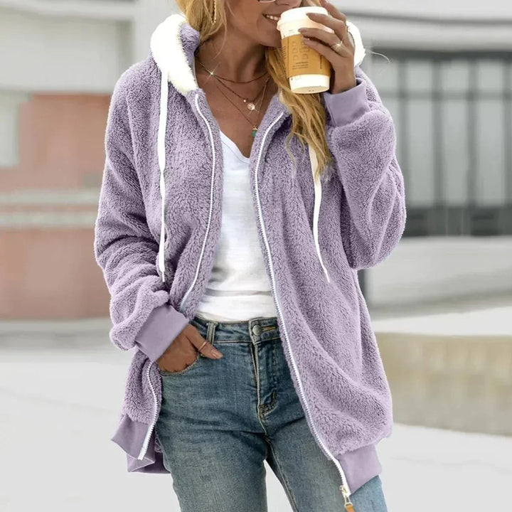 Dames Sherpa Hooded Zip-Up Jast
