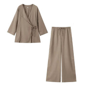 Jazz | Dames Co-ord Set – Wikkel Kimono & Broek Outfit