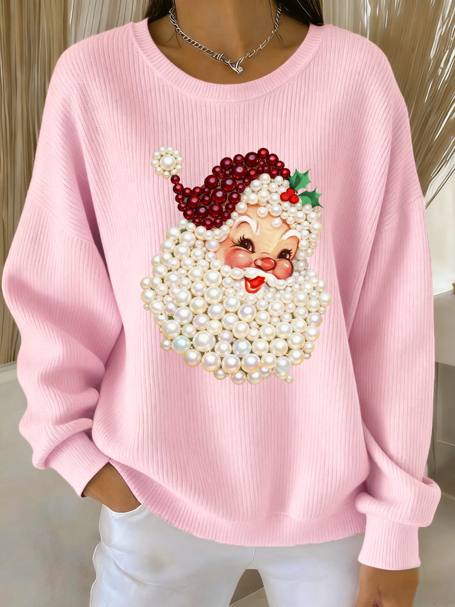 Dames Kerst-Parel Santa Claus Print Vrijetijdstrui