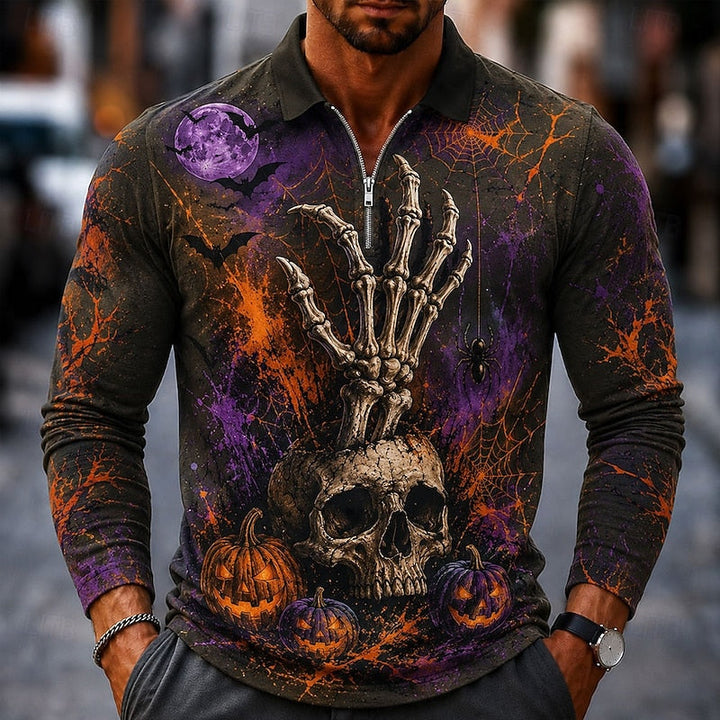 Bram | Halloween Zip Lange Mouwen Polo Shirt