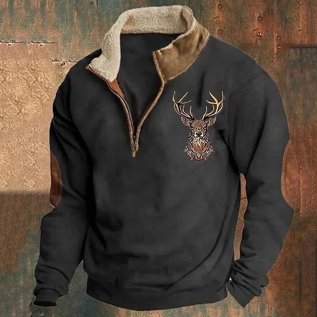 Heren Fleece Pullover Met Kwart Rits