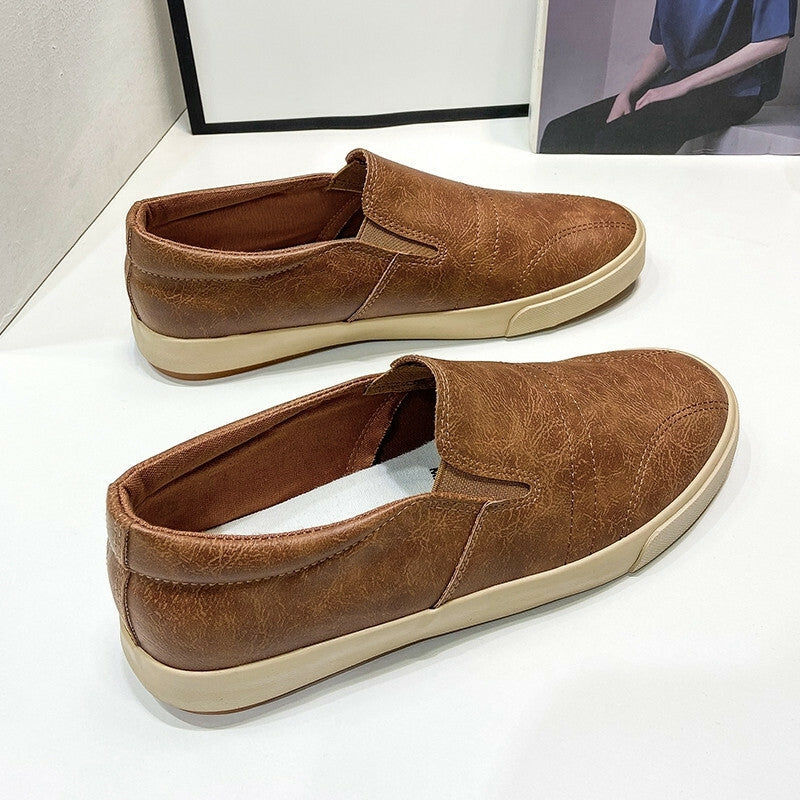 Heren Slip-On Leren Sneakers