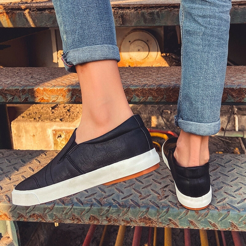Heren Slip-On Leren Sneakers