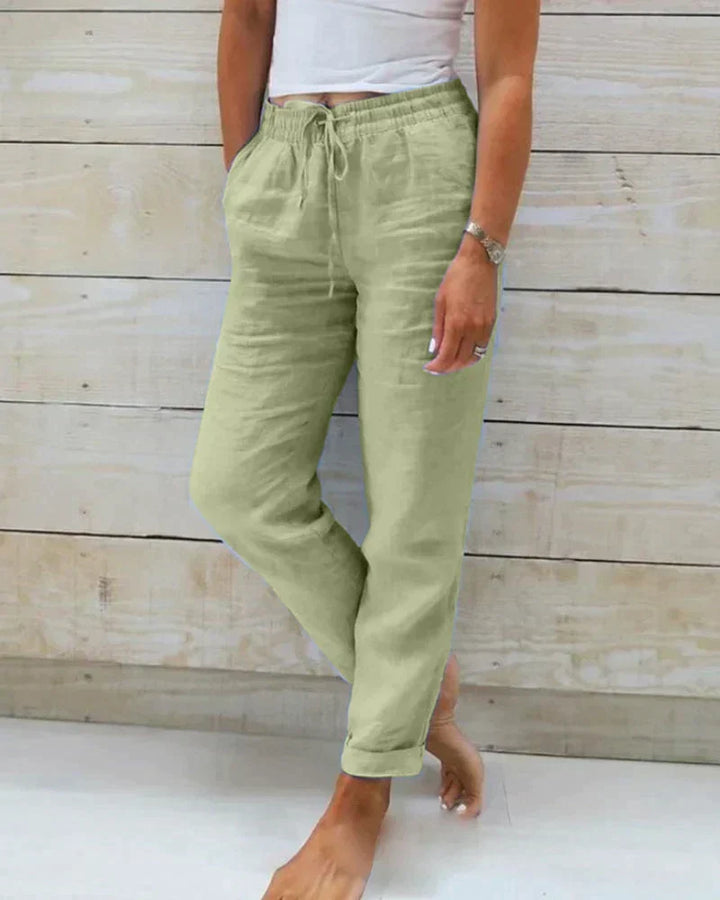 Chantal Mode | Dames Relaxed Linnenmix Broek